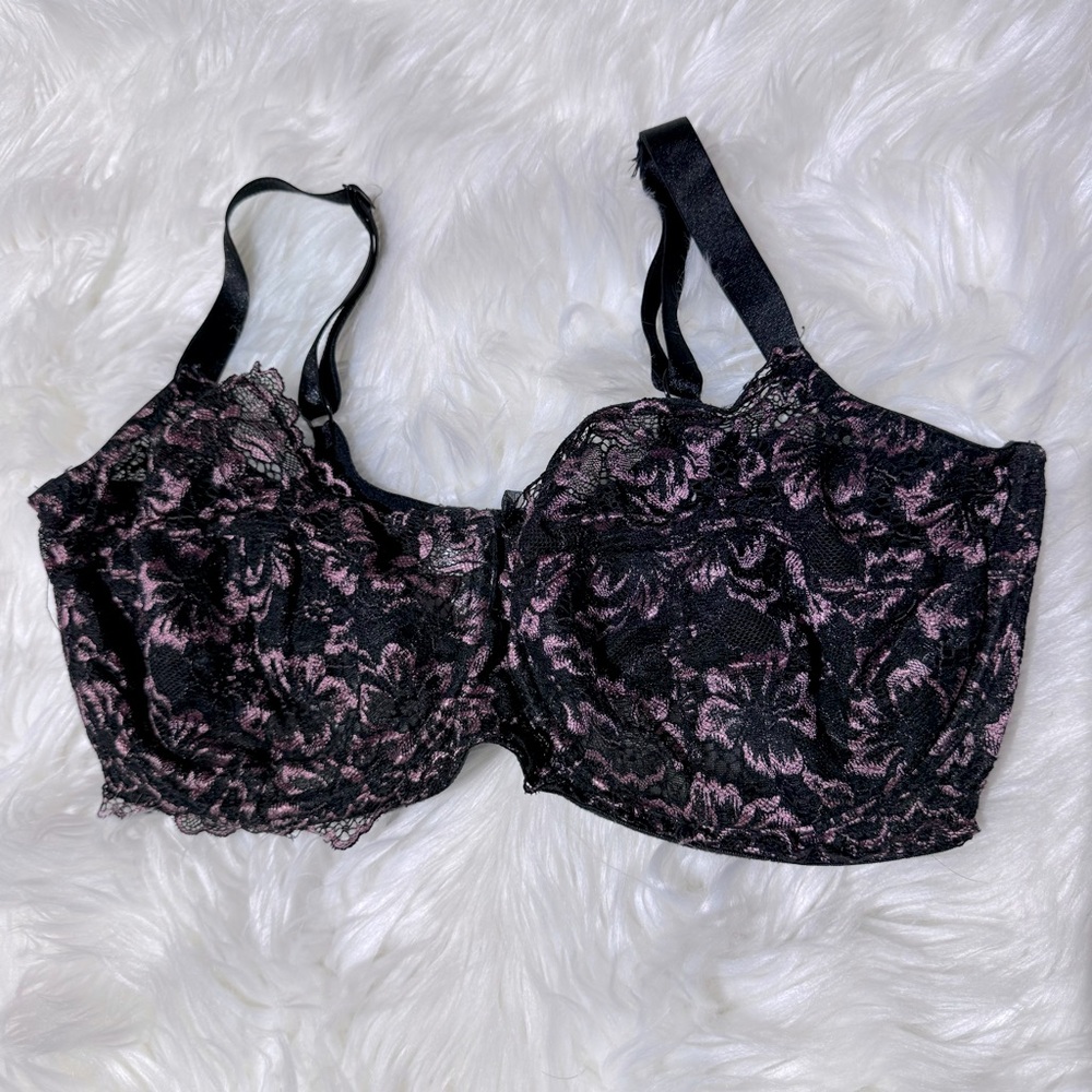 Deesse black/pink lace bra size38H